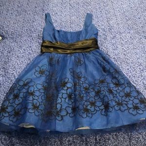 Blue and Black Prom Dress